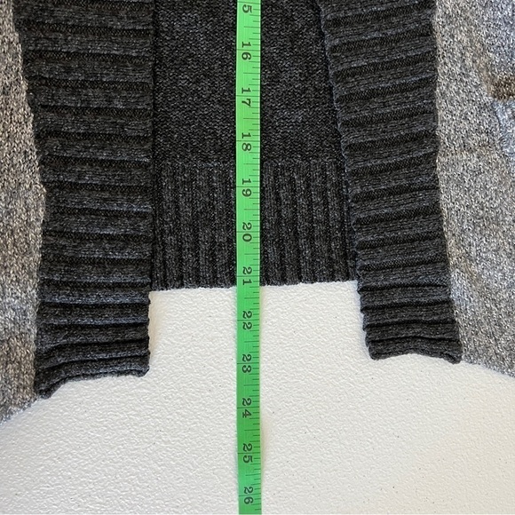 Anna Rose Open Cardigan Women's Size Medium Drape Front Heathered Gray & Black - Picture 5 of 9